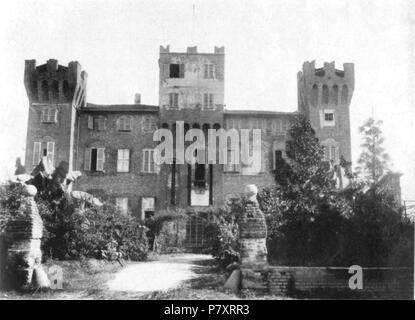 Italiano: Castello di Nibbiola, Fronte eine ponente. Vor 1937 159 Abb. 58, Castello di nibbiola, frontea ponente, p165, Foto nigra nigra il Novarese Stockfoto