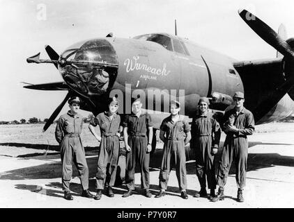 387 Bombardierung Gruppe-Crew von Martin B-26 MARAUDER Wuneach. Stockfoto