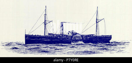 Englisch: S.R. Spaulding, Dampfschiff, serviert auf der atlantischen Küste der Vereinigten Staaten, war ein Transport während des amerikanischen Bürgerkrieges, und wurde später San Salvador umbenannt und in Westindien gearbeitet. 1895 oder vor 339 S.R. Spaulding, 01. Stockfoto