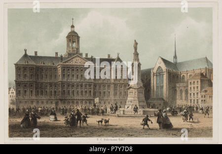 Deutsch: Beschreibung De Dam, Le Dam Gezien in Richting westelijke naar Het Koninklijk Paleis, De Nieuwe Kerk en Naatje van de Dam. Dsub Dam Ca. 6-10. Techniek: Litho in blauw en Zwart, Bärchen. Documenttype prent Vervaardiger Bührmann, F.C. Hilverdink, Johannes J. A. (1813-1902) Mieling, C.W. Collectie Collectie Atlas Dreesmann Datering 1860 Ca. Geografische naam Damm Inventarissen Http://archief.amsterdam/archief/10094 Afbeeldingsbestand 010094003154. Um 1860 193 Hilverdink, Johannes J. A. (1813-1902), Afb 010094003154 Stockfoto