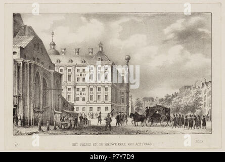 Deutsch: Beschreibung Het Paleis en de Nieuwe Kerk van achteren De Nieuwezijds Voorburgwal zuidelijke gezien in Richting. Links vooraan de Voet van de onvoltooide Toren van de Nieuwe Kerk, daarachter Het Koninklijk Paleis. Rechts ist ein begrafenisstoet op weg naar de Nieuwe Kerk, ingang Damzijde. Litho. Documenttype prent Vervaardiger Hilverdink, Johannes J. A. (1813-1902) Collectie Collectie Atlas Dreesmann Datering 1840 t/m 1844 Geografische naam Nieuwezijds Voorburgwal Inventarissen Http://archief.amsterdam/archief/10094 Afbeeldingsbestand 010094003142. 1840 t/m 1844 193 Hilverdink, Joh Stockfoto