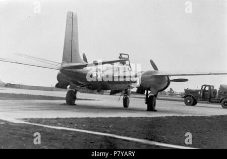 492 d Bombardierung Gruppe schwarz lackiert A-26 Invader auf der Rampe. Stockfoto