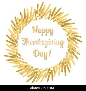 Thanksgiving Day. Das Konzept eines nationalen Feiertag in Kanada. 8. Oktober. Kranz von weizengarben, Name der Ferienwohnung Stock Vektor