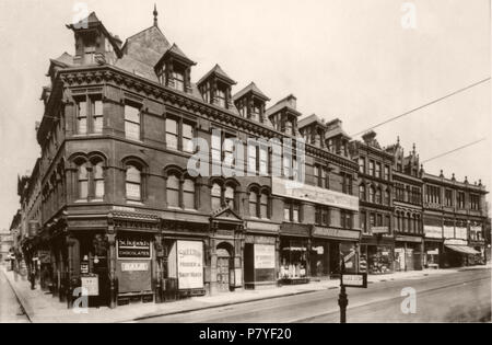 Altes Bild der neuen Briggate Leeds, West Yorkshire, England. Vor 1939 285 Neue briggate Leeds vor 1939 Stockfoto