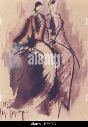 Englisch: Damen in crinolines. Vor 1938 239 Damen in crinolines Stockfoto