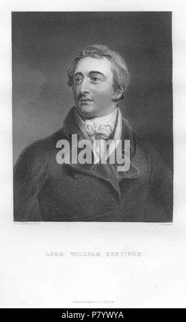 Englisch: Herr William Henry Cavendish-Bentinck (* 14. September 1774; † 17. Juni 1839 in Paris), britischer General und Staatsmann. 1860 249 Herr - William - bentinck Stockfoto