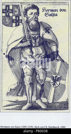 Deutsch: Hermann von salza als Hochmeister. 1684 259 Marienburg - HM-Salza -1684 Stockfoto