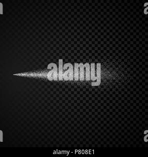 Wasser sprühen. Luftig Spray und Wasser dunstiger Nebel. Vector Illustration auf schwarz transparent Hintergrund isoliert Stock Vektor