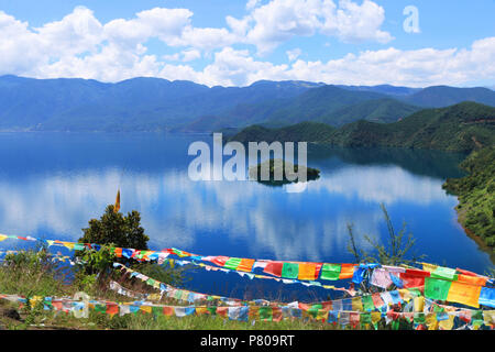 Landschaft der Lugu See in Lijiang, Yunnan, China Stockfoto