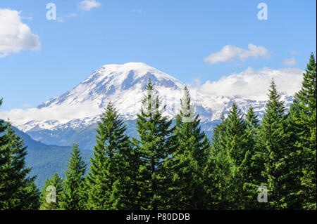 Mount Rainier in Wolken gehüllt Stockfoto