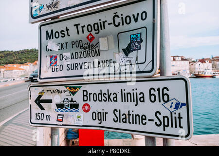 Die Stadt Trogir in Dalmatien/Kroatien Stockfoto