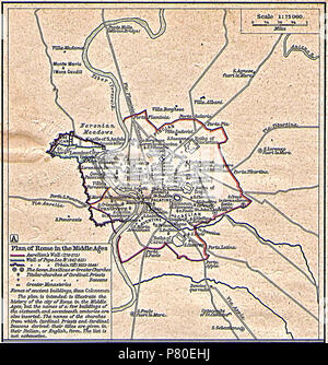 N/A. N/A 315 Planen von Rom im Mittelalter - Historische Atlas von William R. Shepherd, 1923 Stockfoto