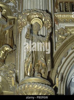 CAPILLA MAYOR - ESCULTURA DEL APOSTOL San Mateo. Lage: CATEDRAL - INTERIEUR, Granada, Spanien. Stockfoto