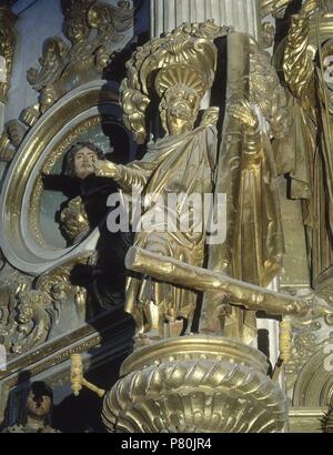 CAPILLA MAYOR - ESCULTURA DEL APOSTOL SAN FELIPE. Lage: CATEDRAL - INTERIEUR, Granada, Spanien. Stockfoto