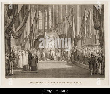 Deutsch: Beschreibung Inhuldiging van den Souvereinen Ingehuldiging van Vorst Willem I als soeverein Vorst in De Nieuwe Kerk, Dam 12. Techniek: Tiefdruck. Documenttype prent Vervaardiger Vinkeles, R. (Reinier; 1741-1816) Collectie Collectie Stadsarchief Amsterdam: tekeningen en prenten Datering 30 maart 1814 Geografische naam Damm Gebouw Nieuwe Kerk Inventarissen Http://archief.amsterdam/archief/10097/010097002395 Afbeeldingsbestand 010097002395. 30. März 1814 328 Reinier Vinkeles, Afb 010097002395 Stockfoto