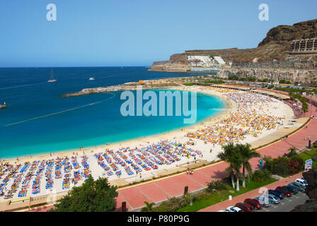 Blick über Holiday Resort Playa de Amadores auf der Kanarischen Insel Gran Canaria, Spanien Stockfoto