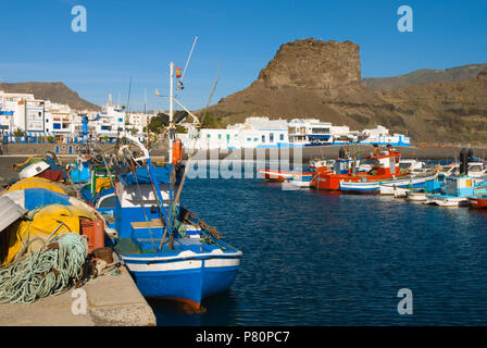 Spanien - Kanarische Inseln - Gran Canaria - Puerto de las Nieves Hafen Stockfoto