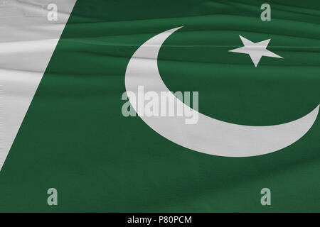 Isolierte pakistanische Fahne winken 3d Realistische pakistanischen Fabric Stockfoto