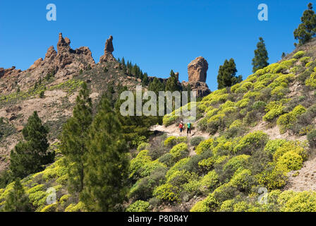 Roque Nublo in der Mitte der Insel Gran Canaria. Stockfoto