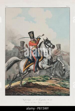 Carabinier der Husarenregiment (Aus: Sammlung des Uniformen wurden de l'Armée Imperiale Russe). Museum: private Sammlung. Stockfoto