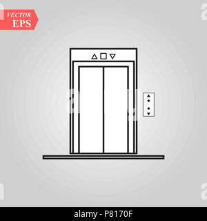 Aufzug Symbol Vektor. Aufzug.. escelator. Nach unten Nach oben Treppen Symbol. Moderne Wohnung Vector Illustration für Web und mobile App eps 10. Stock Vektor