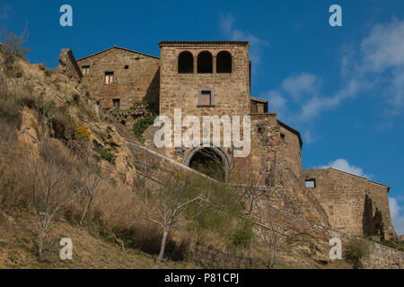 Civita di Bagnoregio, es ist eine kleine Stadt in der Provinz Viterbo in Italien. Die Stadt ist berühmt für seine Position Stockfoto