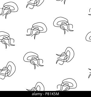 Qualle Tier Muster Nahtlose. Vector Illustration. Isoliert weißer Hintergrund. Stock Vektor