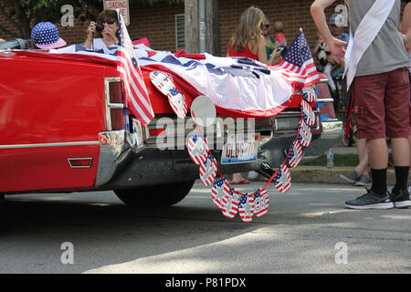 Am 4. Juli Parade in Des Plaines, Illinois. Stockfoto