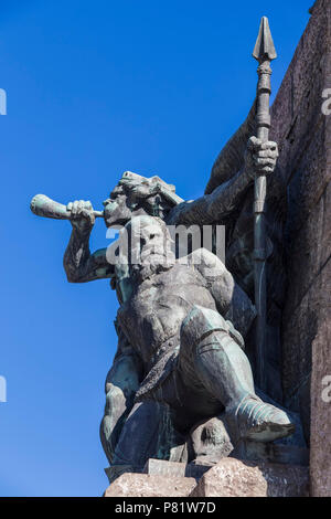 Krakau, Polen - Januar 28, 2015: Zahlen der Soldaten in der Schlacht von Grunwald Denkmal in Krakau. Polen Stockfoto