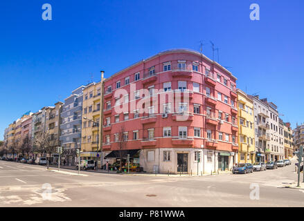 Lissabon, Portugal, Estado Novo Architektur auf avendia Infante Santo Stockfoto