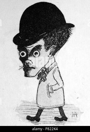 Englisch: Self-portrait der finnischen Künstlerin Kaarlo Kari (1872-1941). Zeichnung pre-1942; Halftone 1979; Foto 2015-01-22 225 Kaarlo Kari Selbstportrait Stockfoto