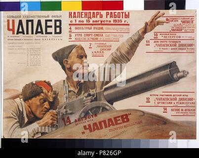 Filmplakat Chapayev. Museum: Russian State Library, Moskau. Stockfoto