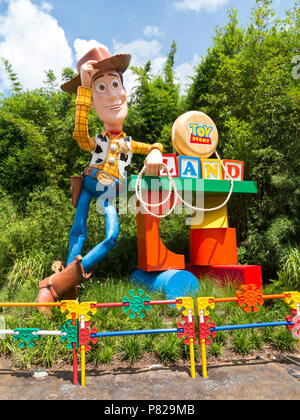 ORLANDO, Florida - 1. Juli 2018 - Toy Story Land in Hollywood Studios, Walt Disney World, Eröffnung am 30. Juni 2018 Stockfoto