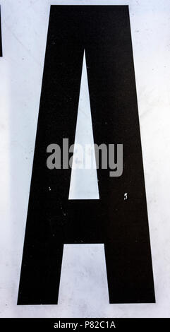 Formulierung in Distressed Zustand Typografie gefunden Brief A Stockfoto