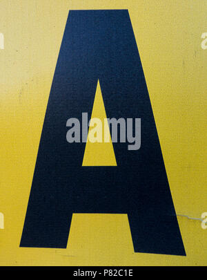 Formulierung in Distressed Zustand Typografie gefunden Brief A Stockfoto