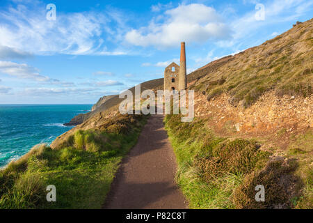 Towanroath pumpe Motor Haus Wheal Coates in Cornwall. Stockfoto