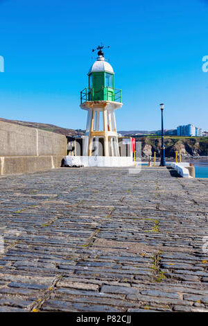 Leuchtturm in Port Erin auf der Isle of Man Port Erin, Insel Man. Stockfoto