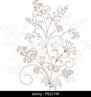 Vector flower Design, grasbewachsenen Ornament Stock Vektor