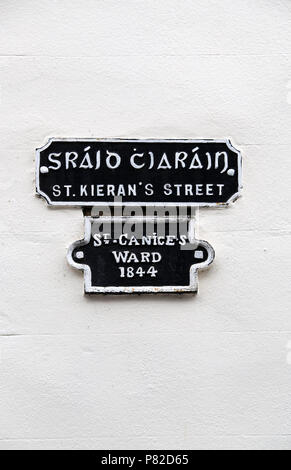 Straßenschild in Kilkenny Stockfoto