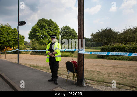 Queen Elizabeth Gärten in Salisbury, wo Detektive sind auf der Suche nach einem Behälter mit novichok sie glauben können, die Quelle der Verschmutzung. Stockfoto