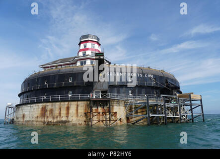 SPITBANK FORT in den Solent. Foto: Tony Gale Stockfoto