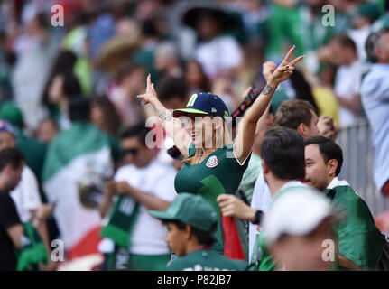 Moskau, Russland - Juni 17: Mexiko Fans während der FIFA WM 2018 Russland Gruppe F Match zwischen Deutschland und Mexiko an Luzhniki Stadion am 17. Juni 2018 in Moskau, Russland. (Foto von Lukasz Laskowski/PressFocus/MB Medien) Stockfoto