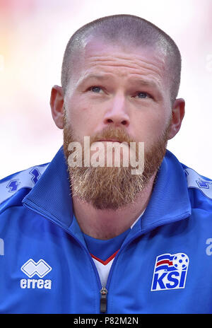 Moskau, Russland - 16. Juni: Aron Gunnarsson von Island während der FIFA WM 2018 Russland Gruppe D Match zwischen Argentinien und Island bei Spartak Stadium am 16. Juni 2018 in Moskau, Russland. (Foto von Lukasz Laskowski/PressFocus/MB Medien) Stockfoto