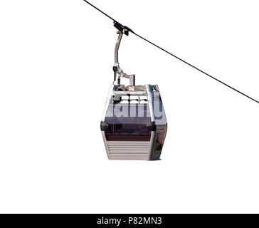Seilbahn auf weißem Hintergrund Stockfoto
