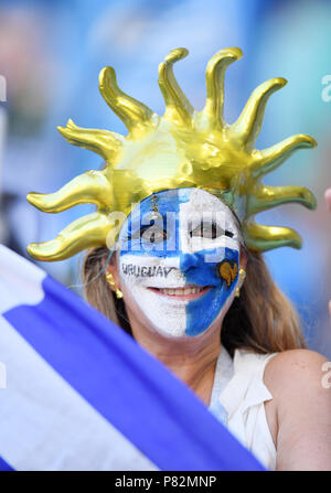 SAMARA, Russland - 25. Juni: Uruguay Fans während der Fußball-WM Russland 2018 Gruppe eine Übereinstimmung zwischen Uruguay und Russland in Samara Arena am 25. Juni 2018 in Samara, Russland. (Foto von Lukasz Laskowski/PressFocus/MB Medien) Stockfoto