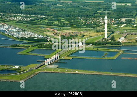 Houtribsluizen Luchtfoto van de; Luftbild des Houtribsluizen Stockfoto