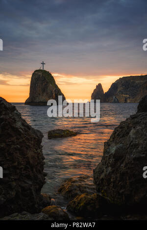 St. George's Rock, Jasper, Strand, Kap Fiolent, Balaklawa Bezirk, Sewastopol, Republik Krim Stockfoto