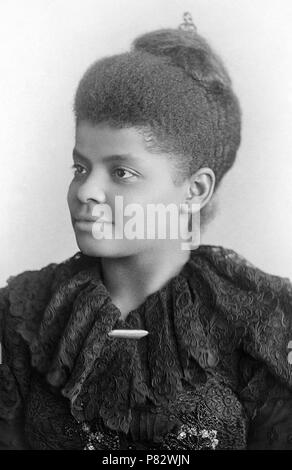 Ida B. Wells (1862-1931) war ein Afrikanisch-amerikanische Frau, die in die Sklaverei geboren, der führend in der frühen Bürgerrechtsbewegung geworden ist. Als investigativer Journalist und Sprecher, Sie ausgesetzt, die Ungerechtigkeit und die Schrecken der lynchmord im amerikanischen Süden während des Wiederaufbaus. Sie war auch einer der Gründer der NAACP (Nationale Vereinigung zur Förderung der farbigen Bevölkerung). (Foto c 1893) Stockfoto