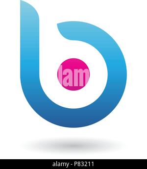 Vector Illustration eines blauen Runden Schrift in Fettdruck, Symbol für den Buchstaben B isoliert auf weißem Hintergrund Stock Vektor