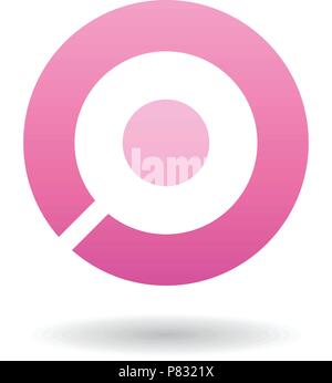 Vector Illustration einer Bold Magenta Symbol für den Buchstaben O isoliert auf weißem Hintergrund Stock Vektor